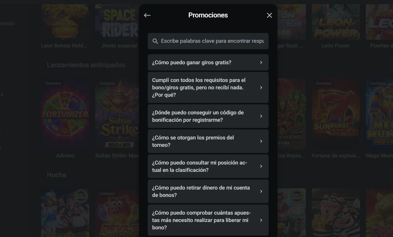 Leon Casino atención al cliente y soporte